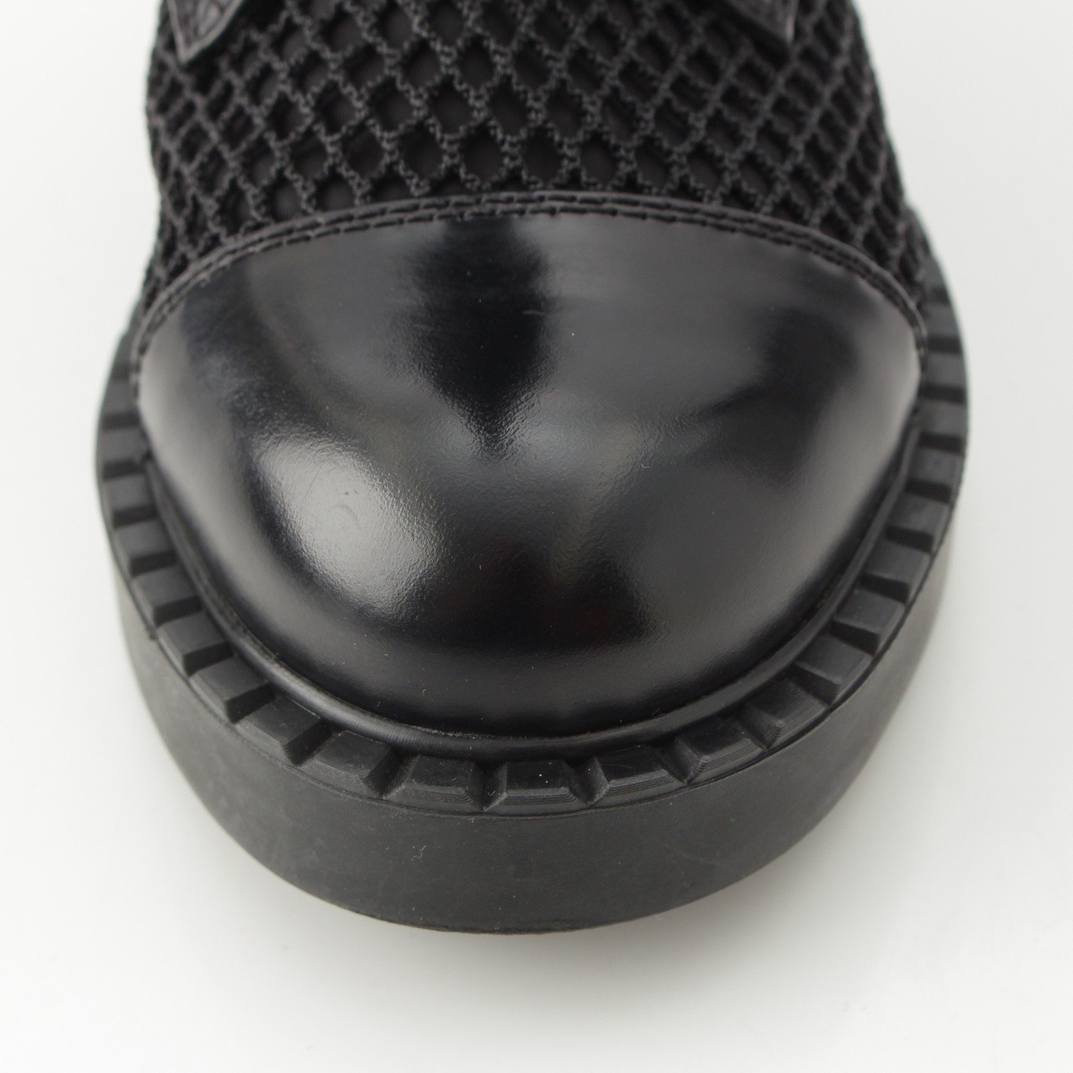 PRADA Lace-up long boots with mesh and triangle logo boots 1W907M black 36 thumbnail 8