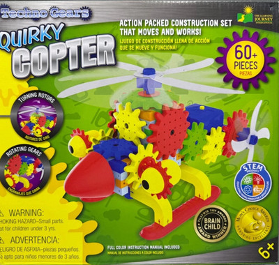 Techno Gears Helicopter Construction Set 80+ pieces, STEM Product - New / Sealed