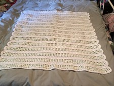 New Handmade crochet baby blanket. 36 X 32 Baby Pastel Green  Yellow