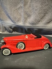 Vintage 50s, Bandai 1933 Cadillac Red Tin Litho Friction ROADSTER Nice Works 