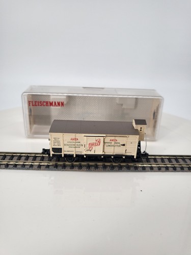Fleischmann N 8867 Gedeckter Güterwagen mit Bremserhaus der KPEV in OVP | Condition: Gebraucht