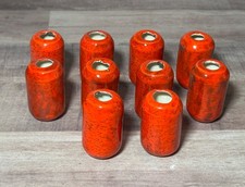 10 Vintage Ceramic Red Speckled Macrame Beads