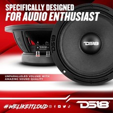  2 DS18 PRO-ZXI 8" PRO CAR AUDIO MID-RANGE LOUDSPEAKER SPEAKERS 8-OHM 1 PAIR 