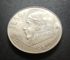 1981 Mexico 1 Peso - Closed 8 Open 9 - Circulated Mexican Coin
