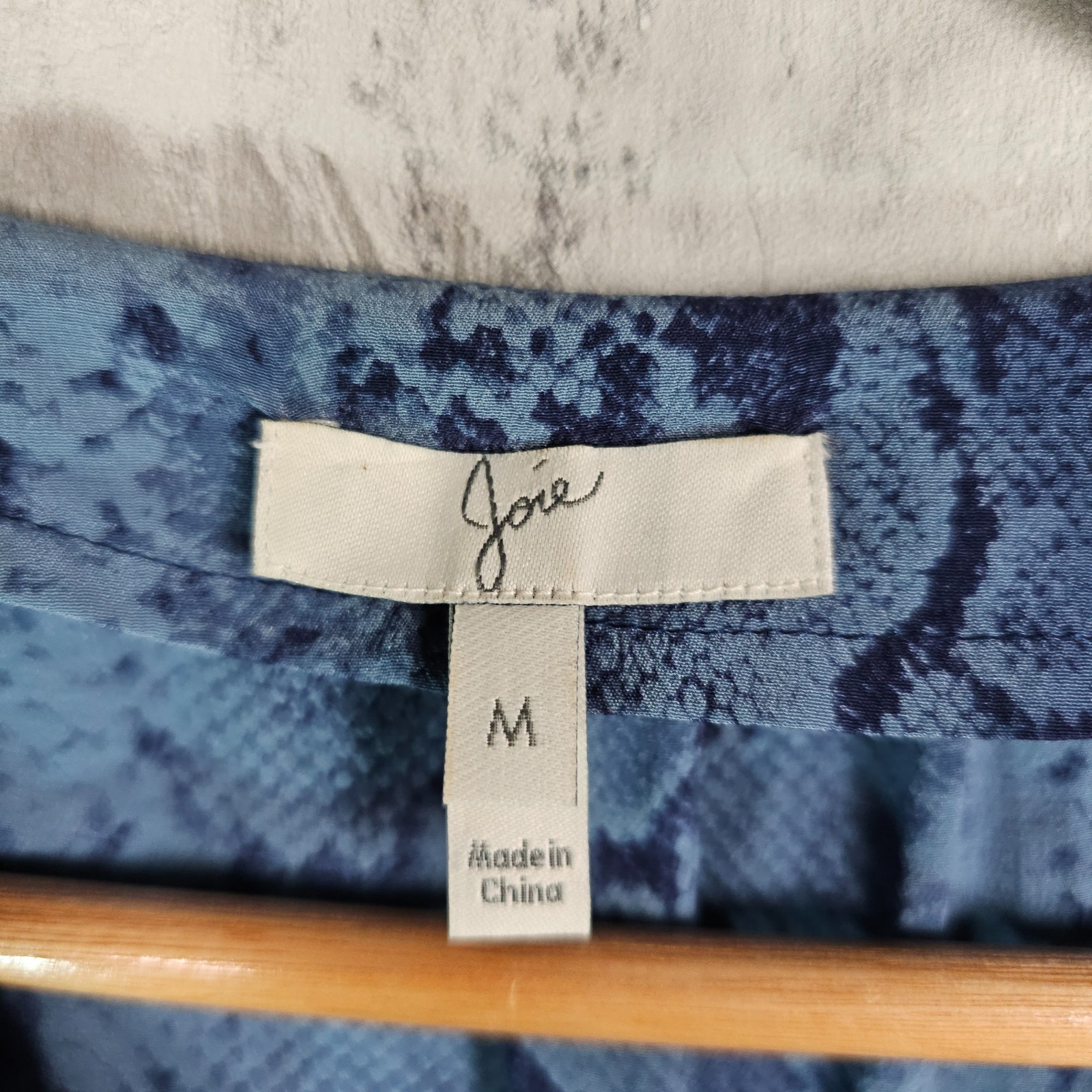 Joie Silk Python Print Blouse Blue Snakeskin Top … - image 3