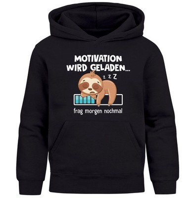 Kids Sloth Funny Saying Graphic Hoodie Boys Motivation Reprint New