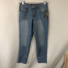 Lee Jeans Boys 16 Blue Straight Fit Adjustable Waist Classic Stretch Denim