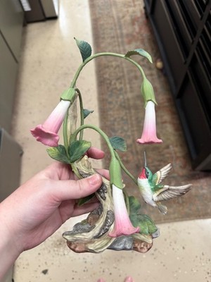1990 ''Nature's Winged Jewel'' Porcelain Homco Hand Painted Hummingbird No Base