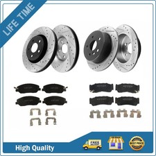 Front Rear Disc Rotors + Ceramic Brake Pads for 2007 2008 2009 Hyundai Santa Fe