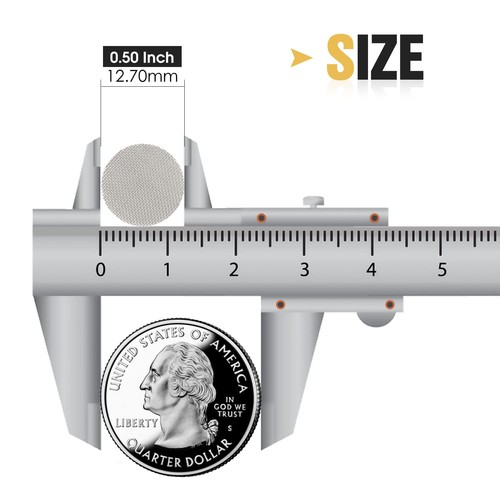 200 PZ Schermi per Tubi in Acciaio Inox da 1/2 Pollice, Schermo per Tubi in Metallo da 1/2 Pollice con... - Foto 4 di 6
