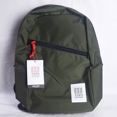 Topo Designs Light Pack 18.5 L Backpack Olive Green Red Yellow Lightweight