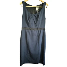 CLUB MONACO | Mavis Lightweight Wool Navy Blue Cocktail Dress Workwear  Size 12 