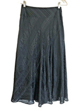TALBOTS NWT Skirt 2 P Blue Geometric Silk Cotton 44 Petites Modest
