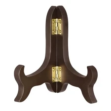 4" Easel Plate Holder Wooden Folding Display Stand Brown for Frame