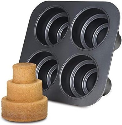 Mini Multi-Tier Round Cake Pan, Makes 4 Individual 3-Tier Celebration Cakes,