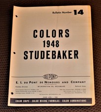 VTG 1948 Dupont De Nemours Paint Color Chips Studebaker
