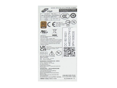 Acer Aspire TC (TC-1785) Oryginalny zasilacz komputera stacjonarnego 180 W - Zdjęcie 3 z 3