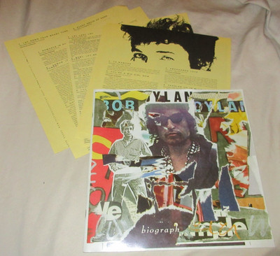 BOB DYLAN Biograph Booklet and (5) Yellow Song Sheets from LP Box Set NO Records
