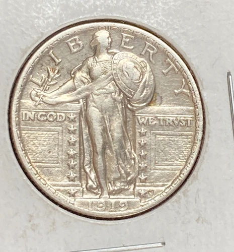 Very Nice Grade 1919 P, Philadelphia Mint Standing Liberty Quarter