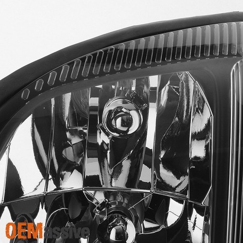 Fit 2000-2005 Cadillac Deville Black Crystal Headlights Lights Lamps L+R - Picture 3 of 5