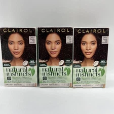Clairol Natural Instincts Demi Permanent Hair Dye 2RV Burgundy Black Hair 3 Pack