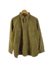 Other Brands 40s~ CROWN ARMY Wool Long Sleeve Shirt KHK