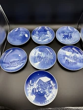 Bing & Grondahl Christmas Plate Set 1960s Denmark 7pc Lot – 6 Mint + 1 Bonus