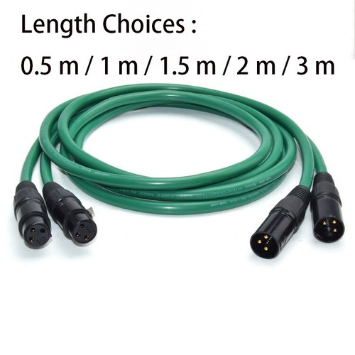 HIFI 6N OFC XLR Male to Female Stereo Audio Cable High-end Green Plated 2XLR - Picture 2 of 11