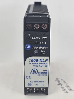 NEW Allen Bradley 1606-XLP15E Power Supply 100-240vac 0.54-0.63a 24-48v-dc 15w R
