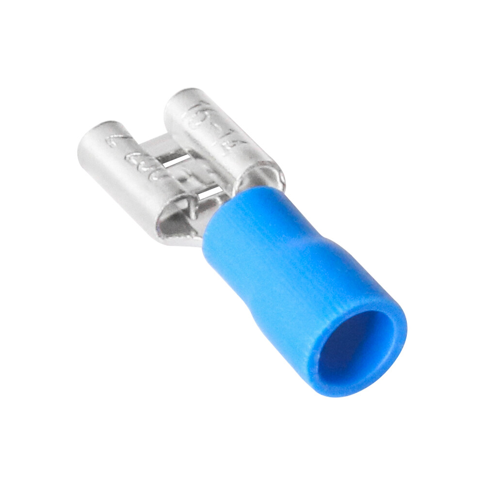200 Pack 16-14 AWG Quick Disconnect Connectors - .250" Male & Female, Blue Vinyl