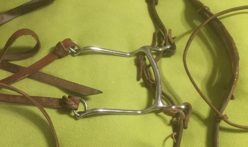 Vintage ~ CROCKETT ~ Bit ~ Steel ~ Leather ~ Bridle ~ Reins - Picture 9 of 9