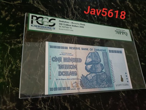 ZIMBABWE 100 TRILLION DOLLARS PCGS 70 EPQ/PCGS EPQ P91 PMG 2008 MONEY TOP ⭐️⭐️⭐️ - Picture 7 of 9