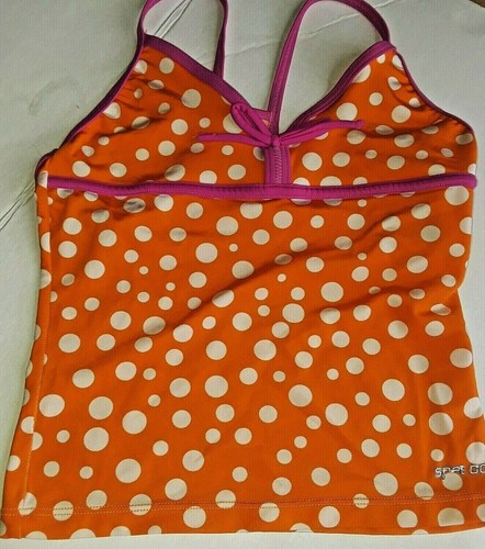 Pre Owned Speedo Bikini for Girl 2 Piece Orange with white seeds Size 10 - Picture 3 of 6
