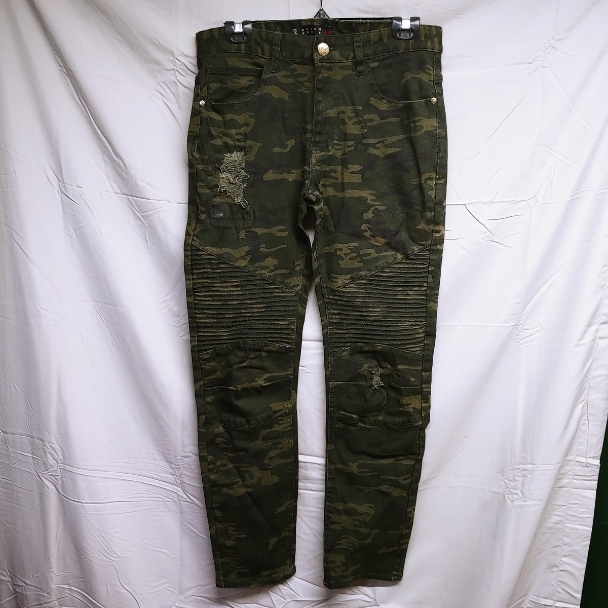 Seven Souls Mens Size 32x30 Green Camoflauge Stretch Jeans
