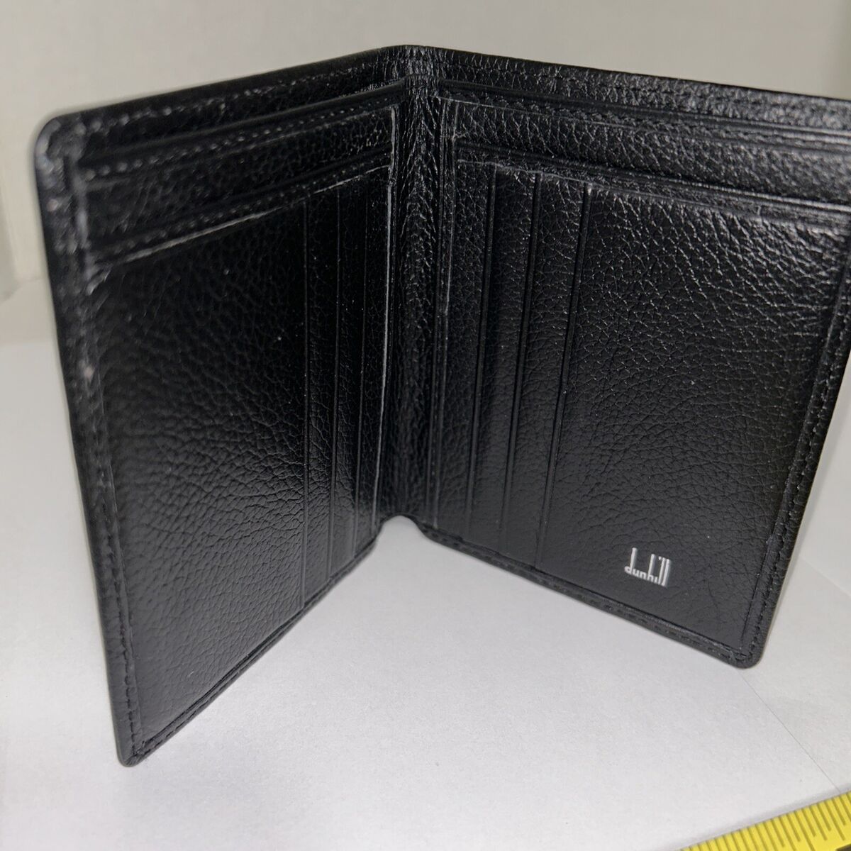 Vintage Dunhill Men's Bi-Fold Wallet 6 Card Holder Black Vintage Dunhill Men's Bi-Fold Wallet 6 Card Holder Black