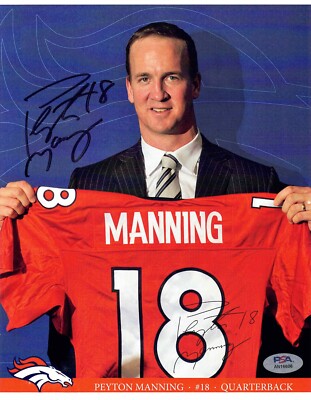 Peyton Manning Signed Denver Broncos NFL Football 8x10 Photo Colts #18 ...