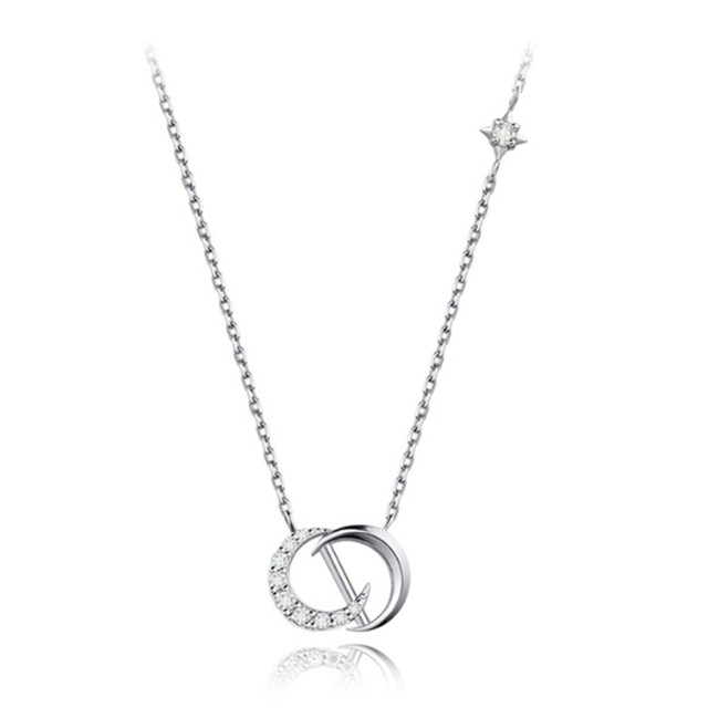Stonehenge DAL Silver Necklace Silver 925 Cubic Zirconia Stone White Day Valent