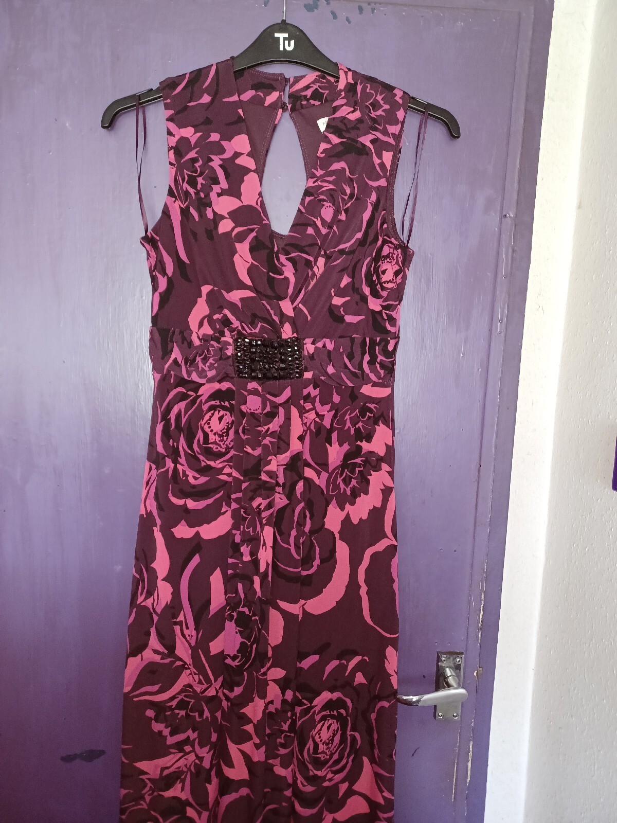 MONSOON DEEP PINK MIX MAXI DRESS SIZE 10..LADIES