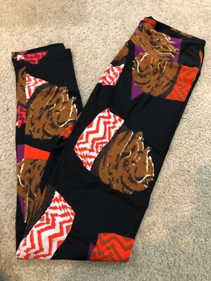 Legging Lularoe OS - Imprimé Cupcakes Chocolat Sur Fond Noir, Neuf Avec étiquettes
