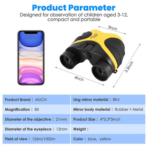 Shockproof 8X21 Binoculars Bird Watching Toy Gift for Kids Childs Age 3-10 Years - Picture 33 of 40