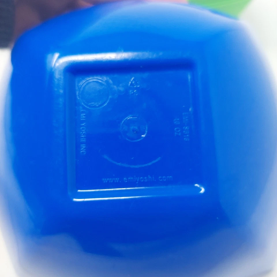 Juego de 10 cuencos de plástico cuadrados redondos reutilizables EMI Yoshi verde neón azul cobalto  Foto 3 de 4