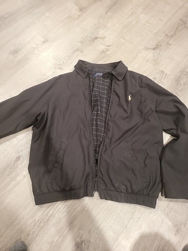Polo Ralph Lauren Jacke Herren Large schwarz Harrington Mantel komplett kariert gefüttert