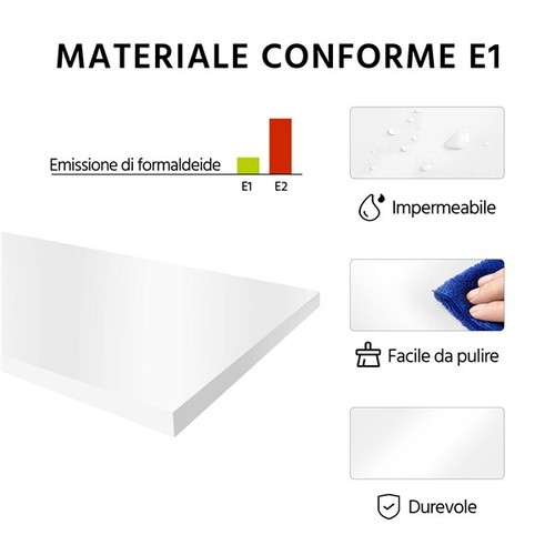 Mobiletto da Parete Armadietto Pensile da Bagno a Armadio Sospeso Ripiani Bianco - Foto 3 di 7