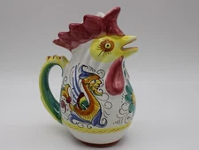 Williams Sonoma/ Deruta Raffaellesca Rooster Pitcher - Made in Italy - 8.25" T