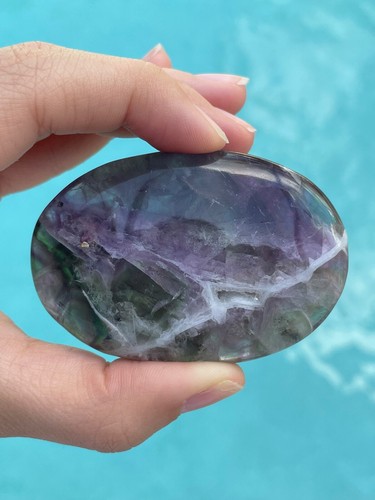 1 Genuine Natural Fluorite Palm Stone Crystal - Picture 59 of 117