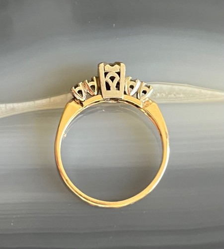 Vintage Mid Century 1940s 14K Gold Diamond Engagement Ring - Picture 5 of 9