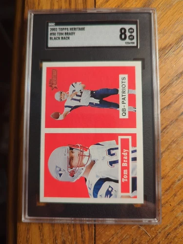 2002 Topps Heritage Black Back Tom Brady #50 SGC 8 Patriots Buccaneers 🐐