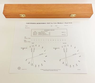 Farnsworth Munsell D-15 Color Vision Test With Test Sheet | eBay