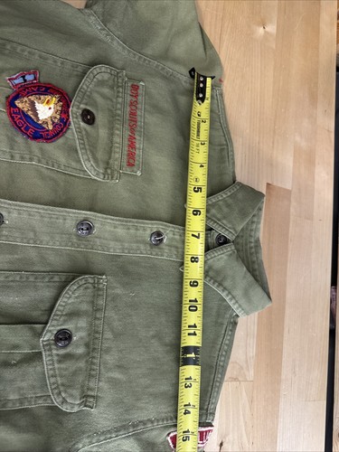 Boy Scouts of America Vintage Uniform Shirt Long Youth Medium Olive Green Damage - Picture 13 of 16