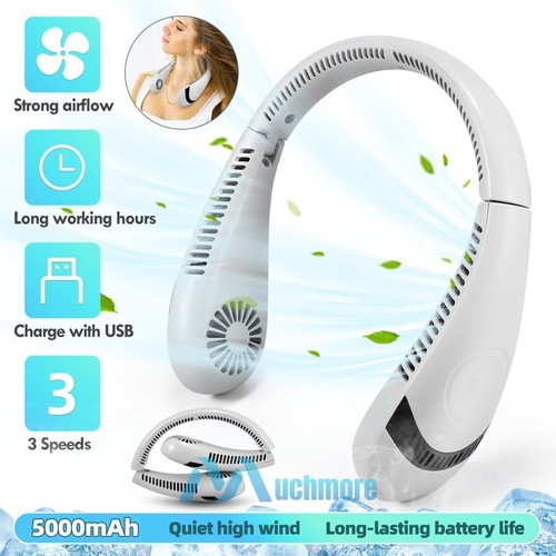 5000mAh USB Neck Hanging Sport Fan Air Cooling Cooler Foldable Air Conditioner - Picture 25 of 116